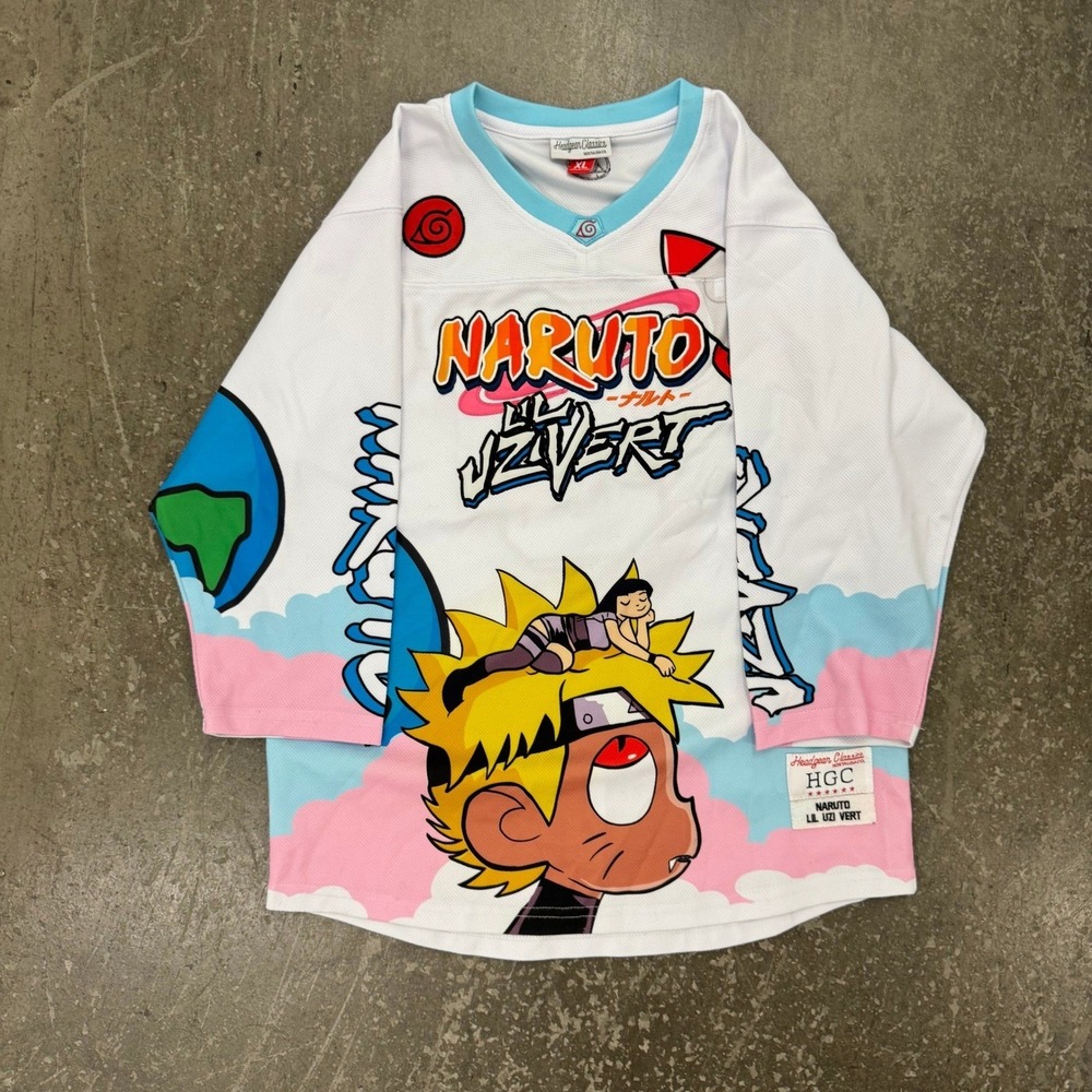 Headgear Classics Naruto Lil Uzi Vert Jersey Mens XL White Excellent Embroidered